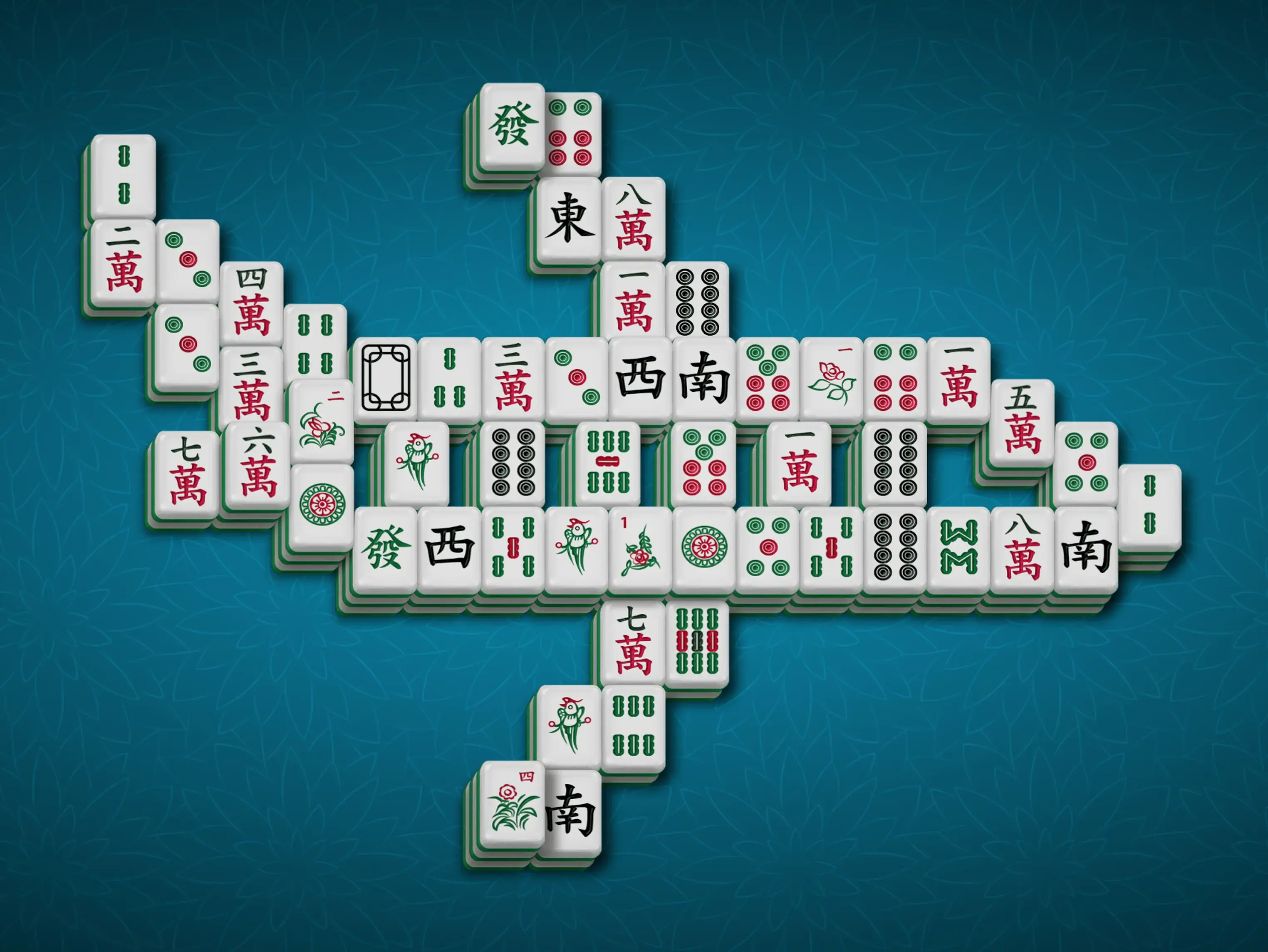 A screenshot of the mahjong layout Airplane, offering an engaging experience with a harmonious tile arrangement. Play online anytime.