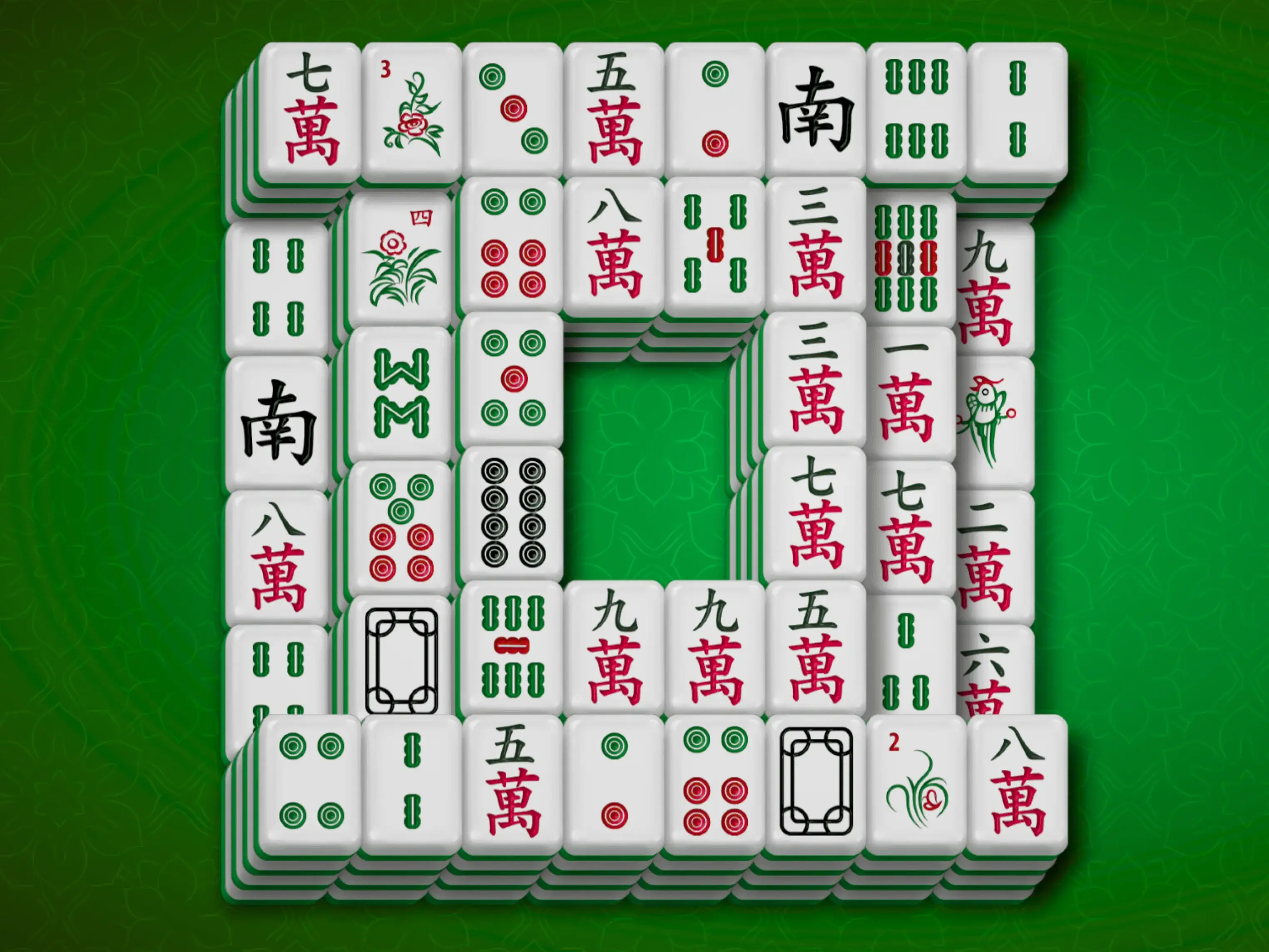 Gameplay des kostenlosen Online-Spiels Mahjong Großes Loch