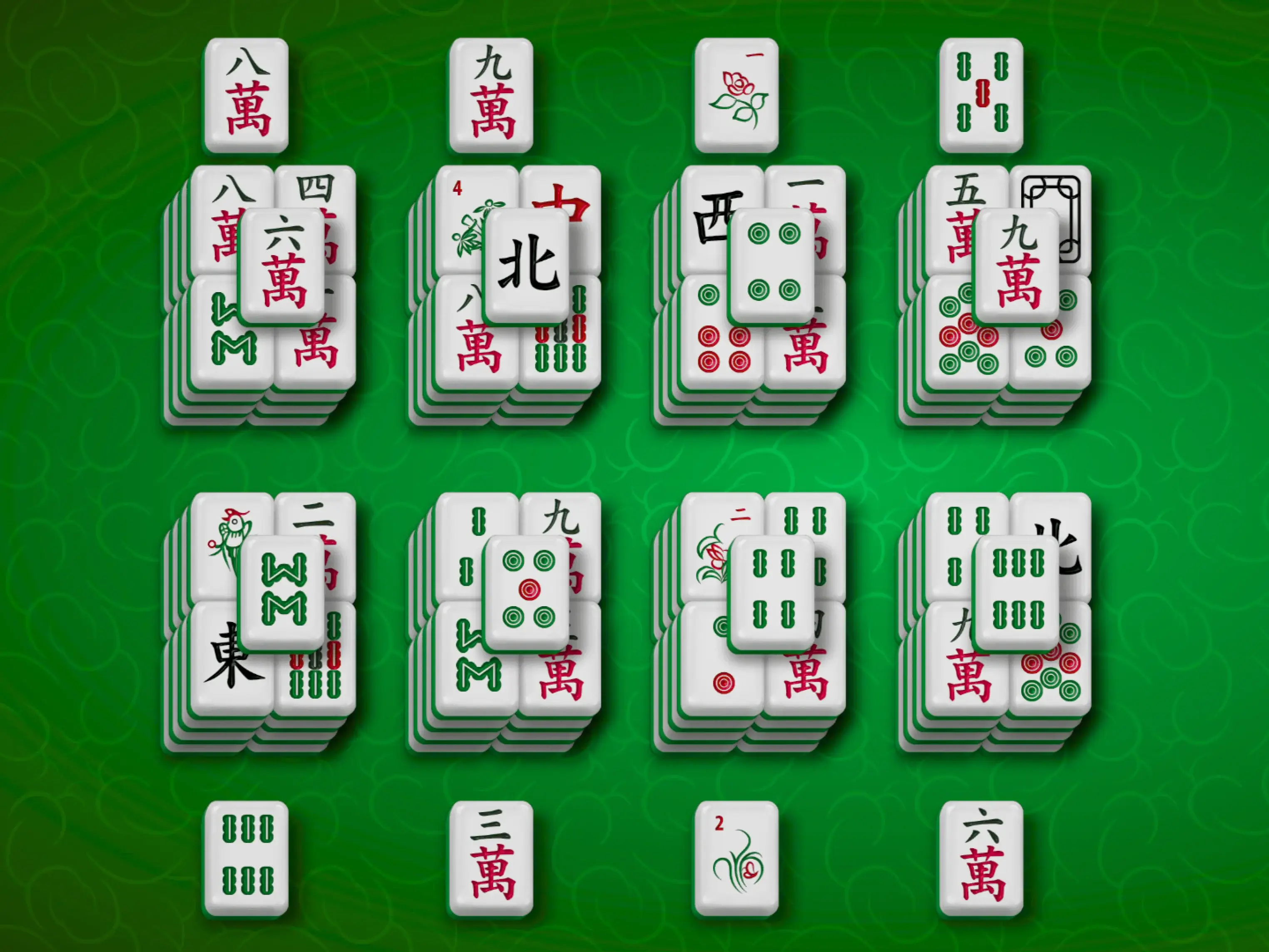 Gameplay des kostenlosen Online-Spiels Mahjong Acht Stapel