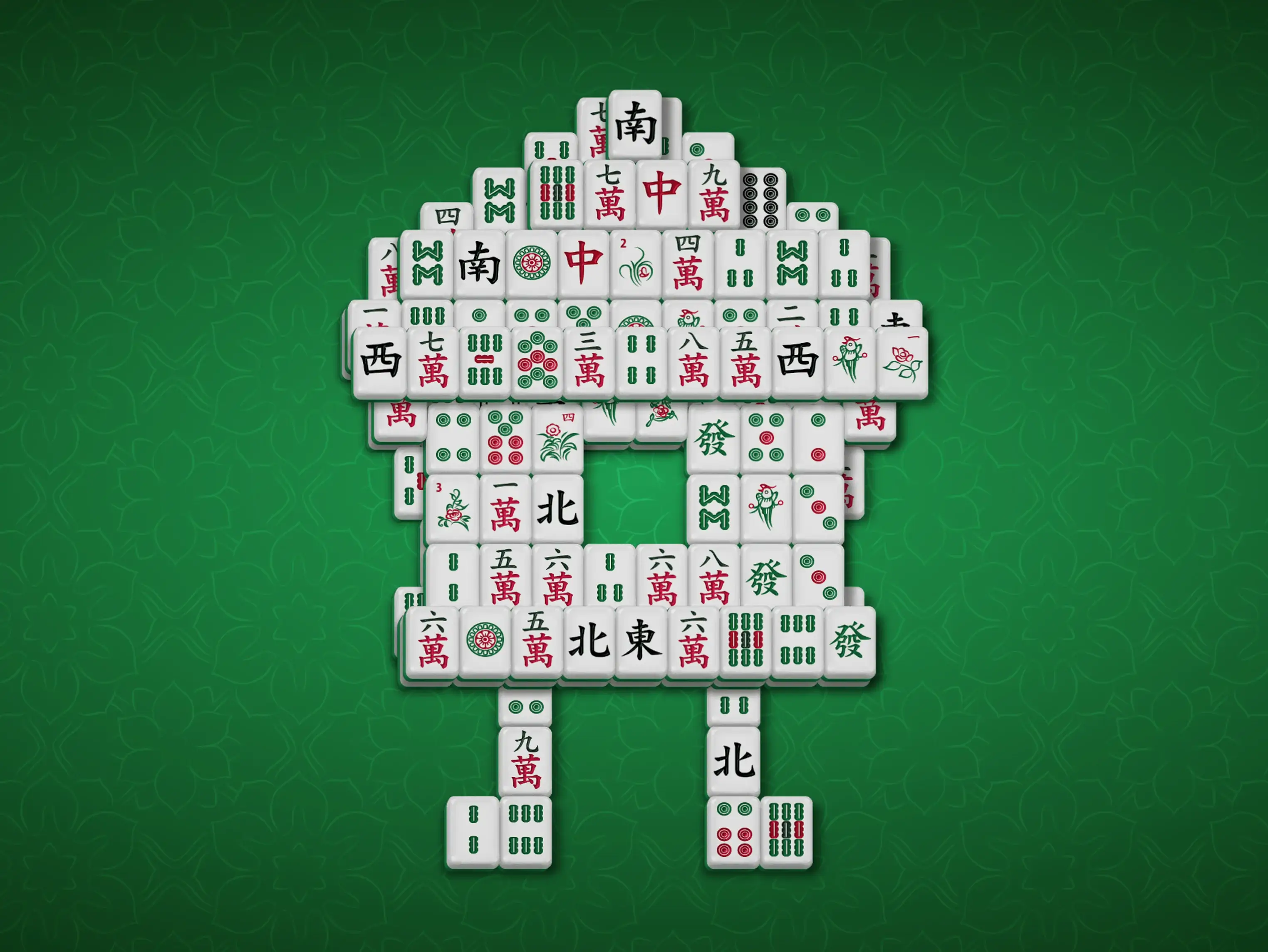 A visualization of the mahjong layout Fairy-tale hut. This layout is accessible to all users.