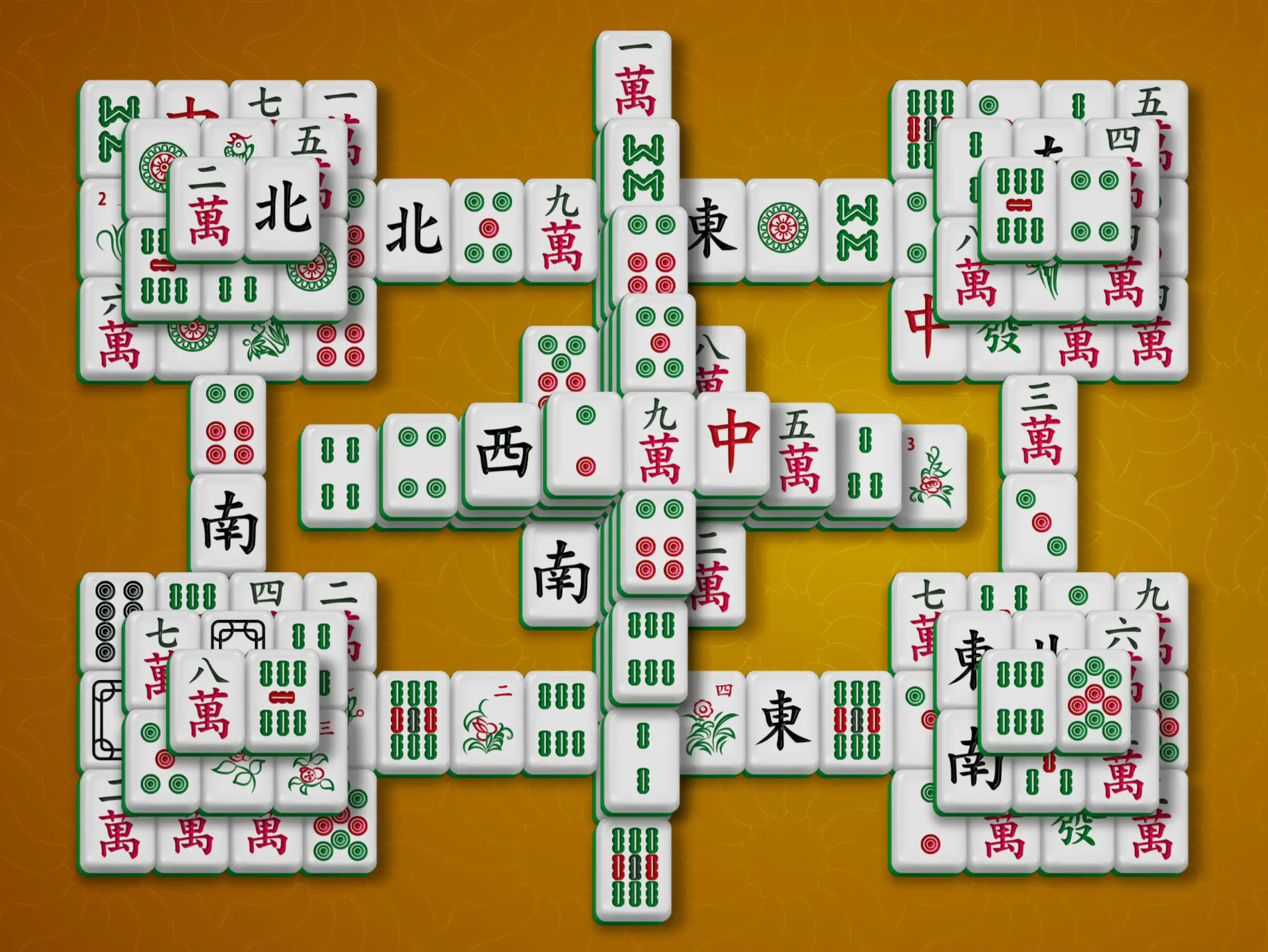 Gameplay des kostenlosen Online-Spiels Mahjong Fünf Pyramiden 2