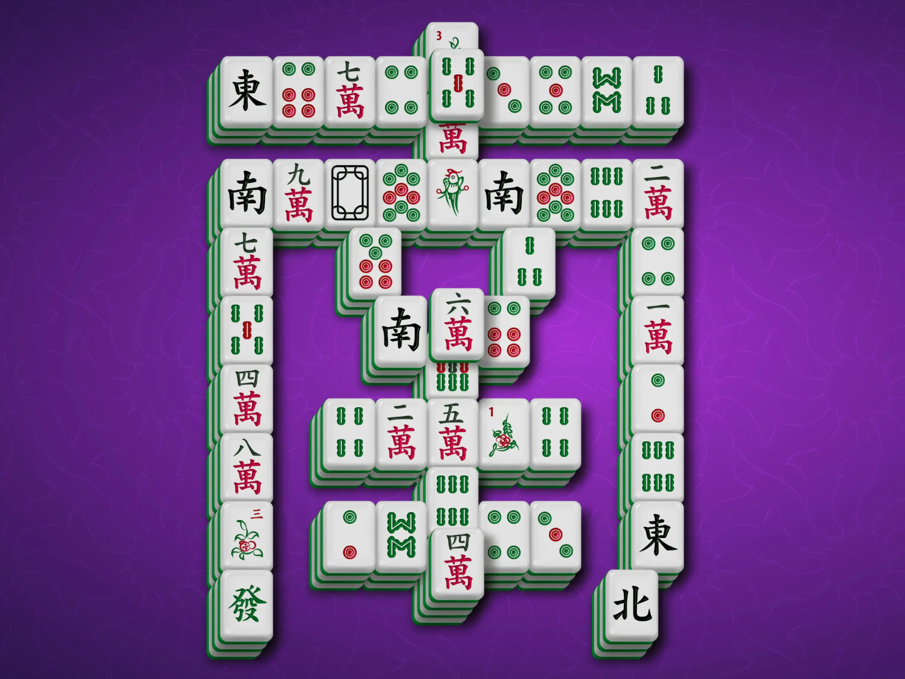 Gameplay des kostenlosen Online-Spiels Mahjong Vier Winde Nan