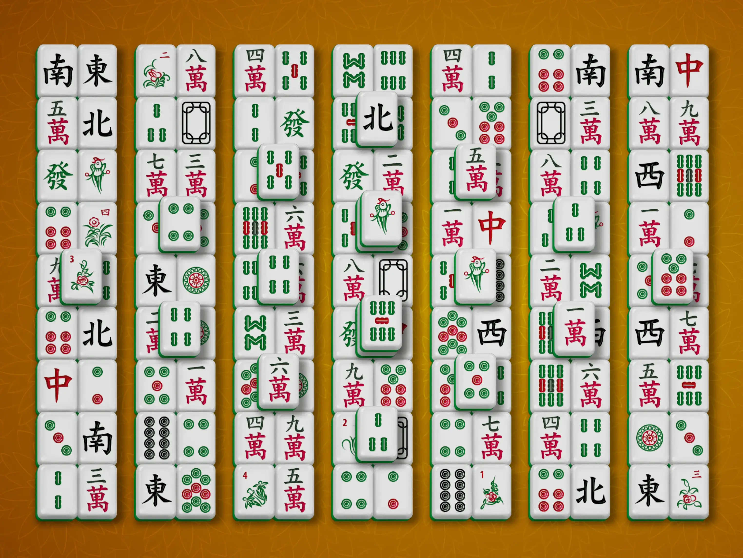 Gameplay des kostenlosen Online-Spiels Mahjong Sieben