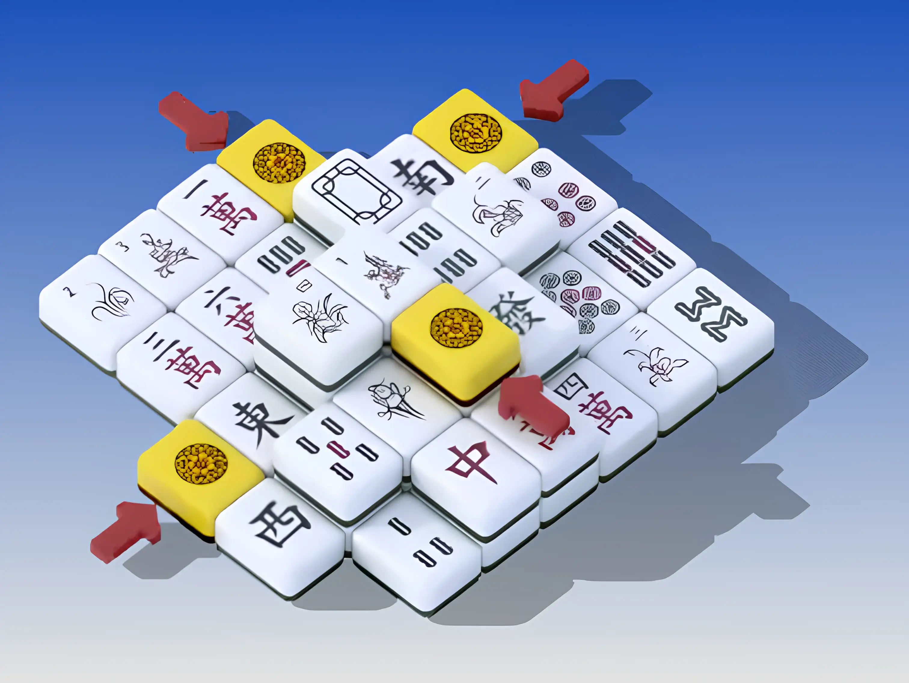 Demonstration der Anzahl identischer Kacheln in Mahjong Solitaire